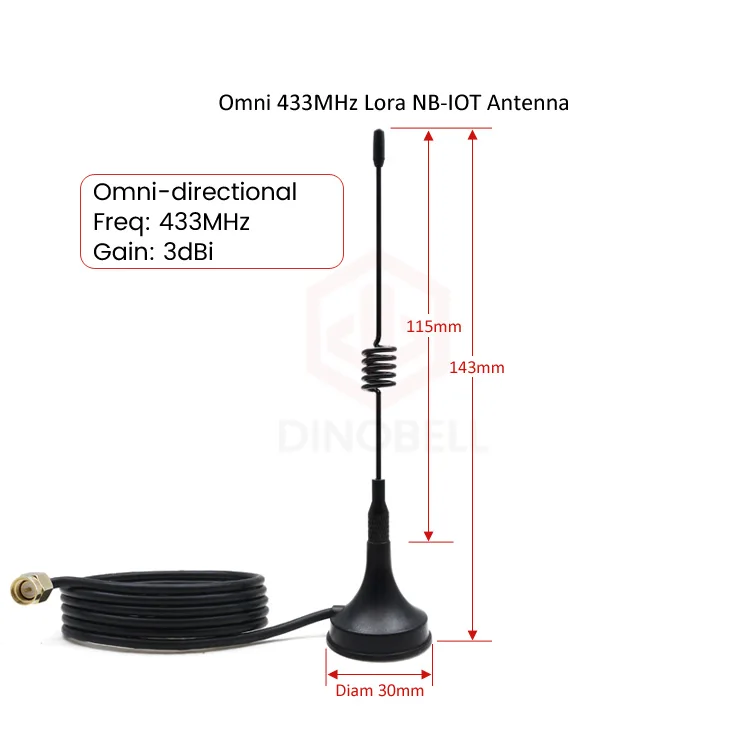 Omni external helical whip 433MHz Lora Antenna 400MHz NB-IOT wireless aerial - ANKUX.COM
