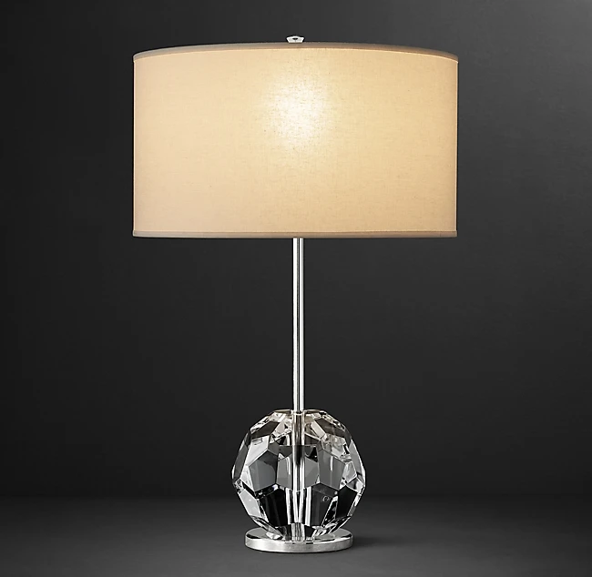 Postmodern Nordic Hotel Simple Living Room All Copper Crystal Table Lamp Hong Kong Style Light Luxury Bedroom Bedside Lamps