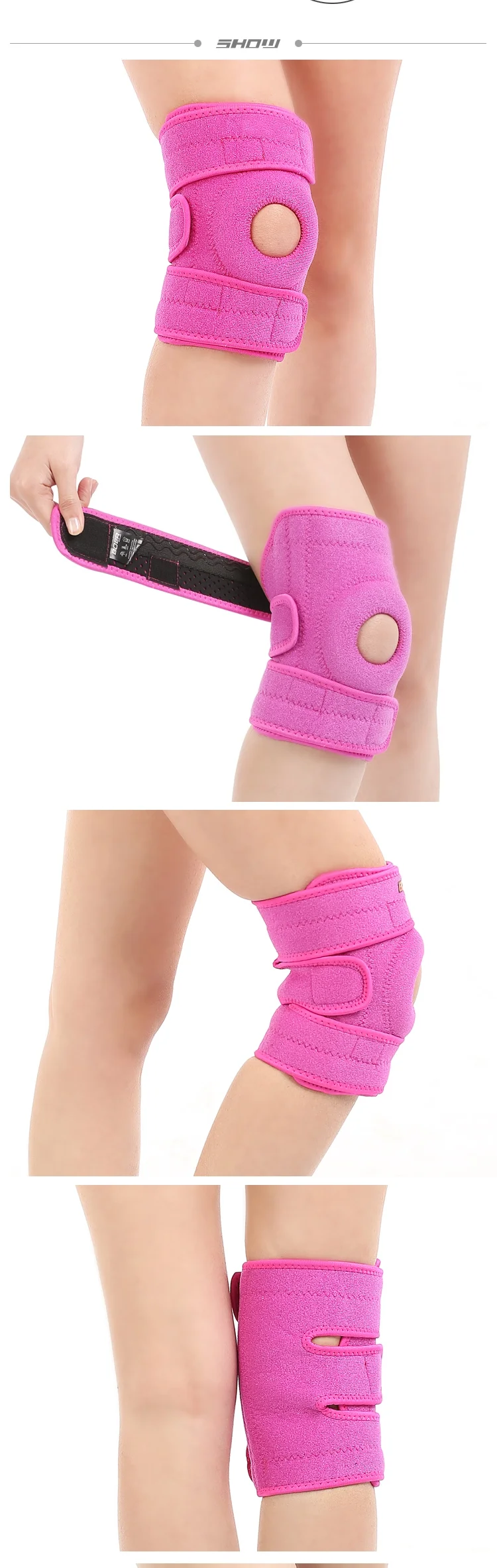 Waterproof Knee Support With Four Springs Open Patella Knee Brace for woman