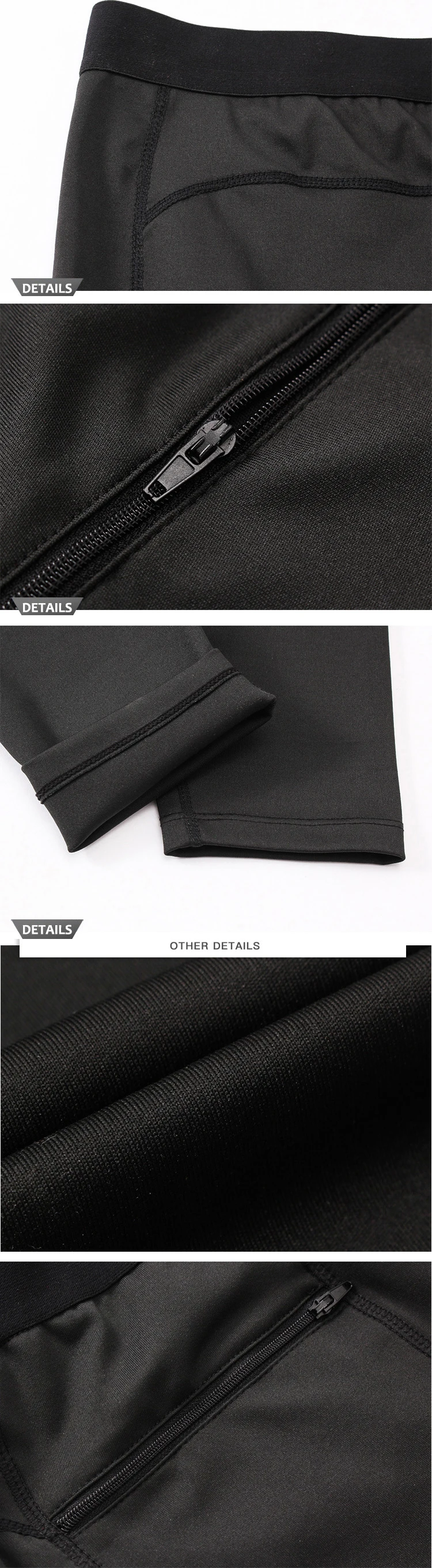  New Quick-dry Gym clothing men leggins Men's Compression Workout Tights Sweat Jogging Sport leggings with zipper