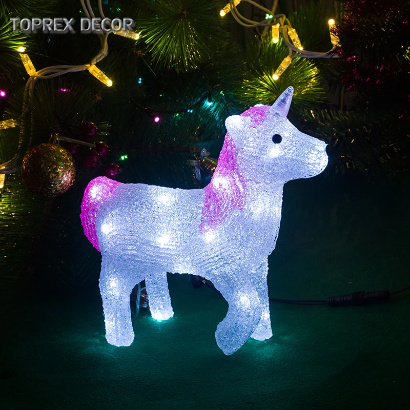 Cute Unicorn Christmas Lights Home Decor Table Decorations Acrylic ...