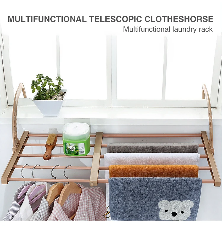 New Design Balcony Adjustable Drying Rack For Wet Clothes,Towel Shoes