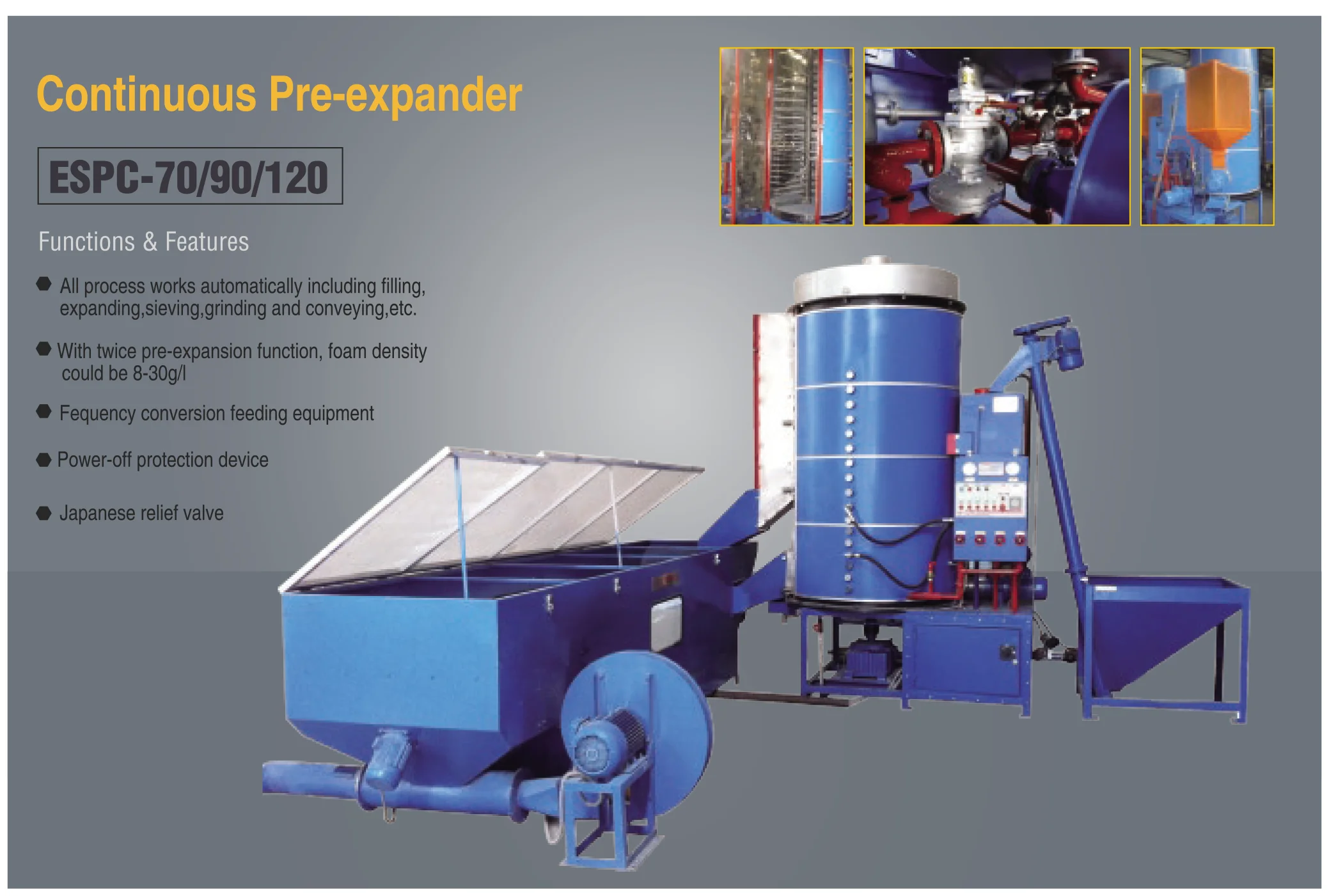 EPS Continuous PreExpander Expandable Polystyrene Machine For