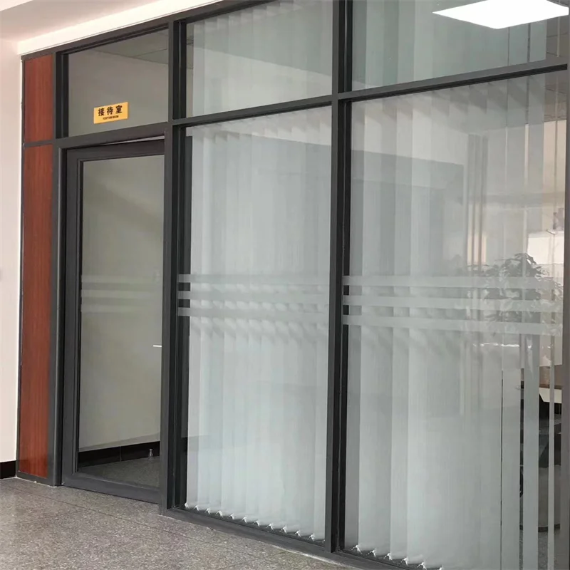 product integrated single glass partition with 80mm wall thickness  50mm aluminum frame   for offices schools hospitals-5