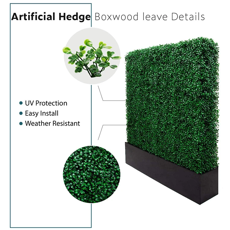 Artificial Topiary Hedge Plant Privacy Fence Screen Greenery Panels
