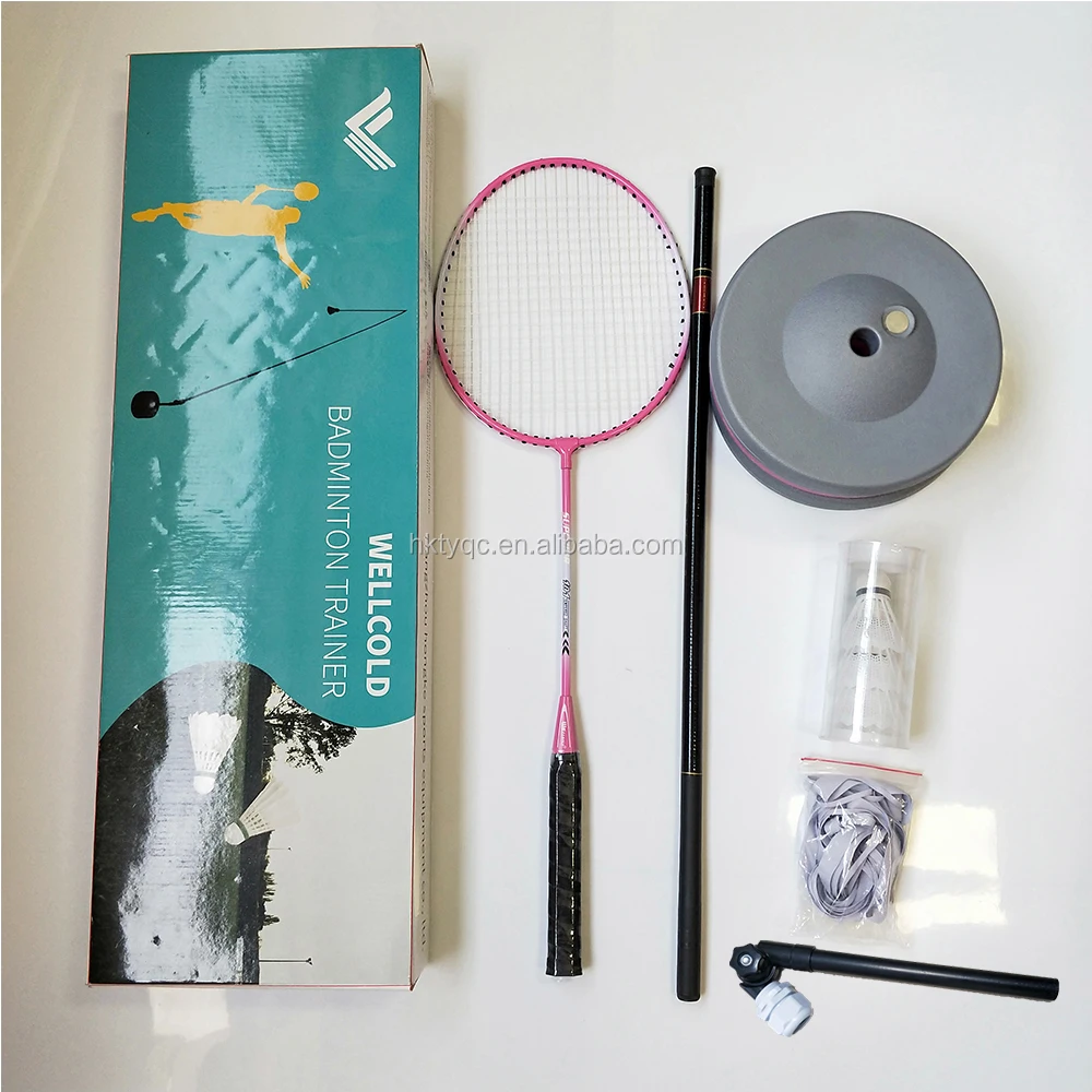 Trainer Set for Sport Exercise Badminton Learners clever Awtang Portable Badminton Trainer Set Self-study Rebound Practice Trainer for Children Adult