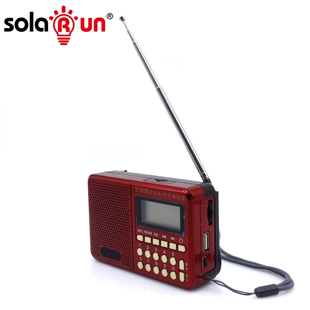 Solar Run Fm Am Sw Multifunctional Radio Rechargeable And Replaceable