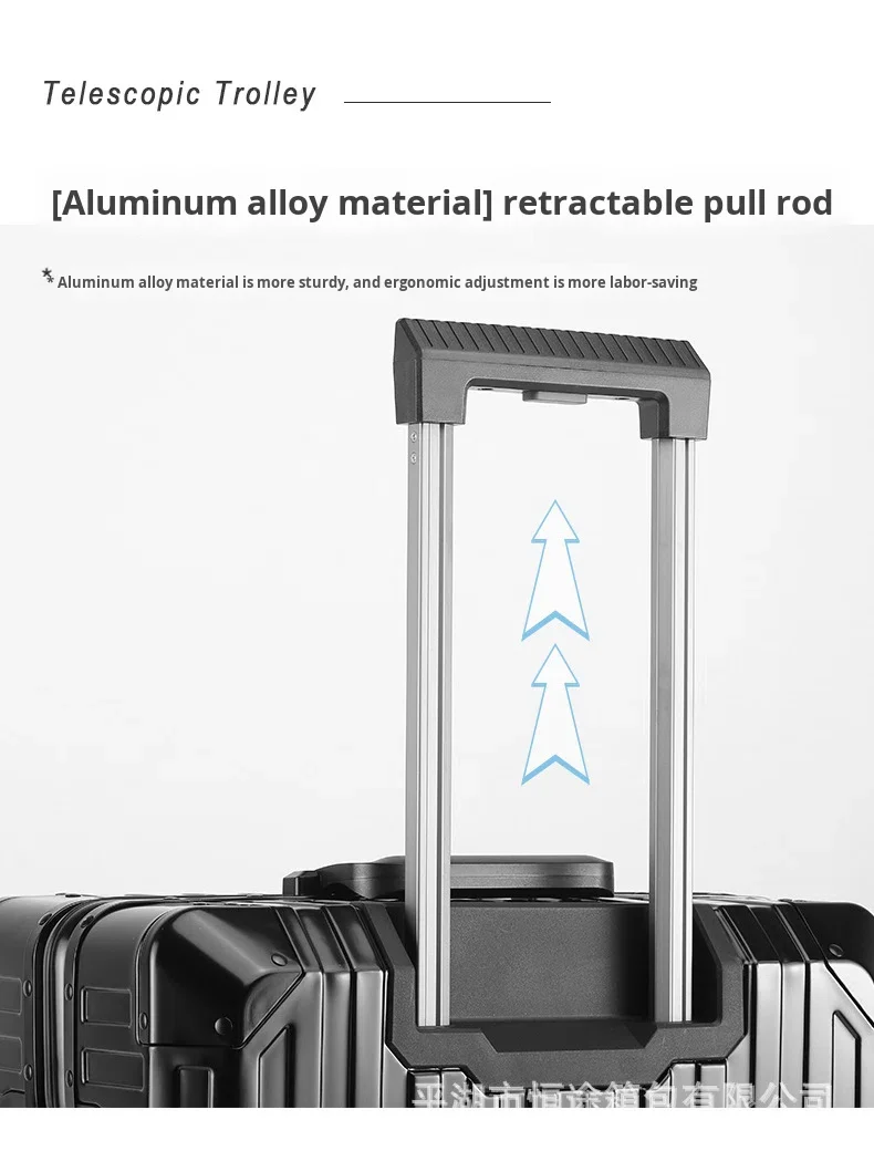 20-28 Inch Full Aluminum Suitcase Luxury Classic Business Travel Carry-On Suitcase Durable Zipperless Metal Luggage TSA Lock details