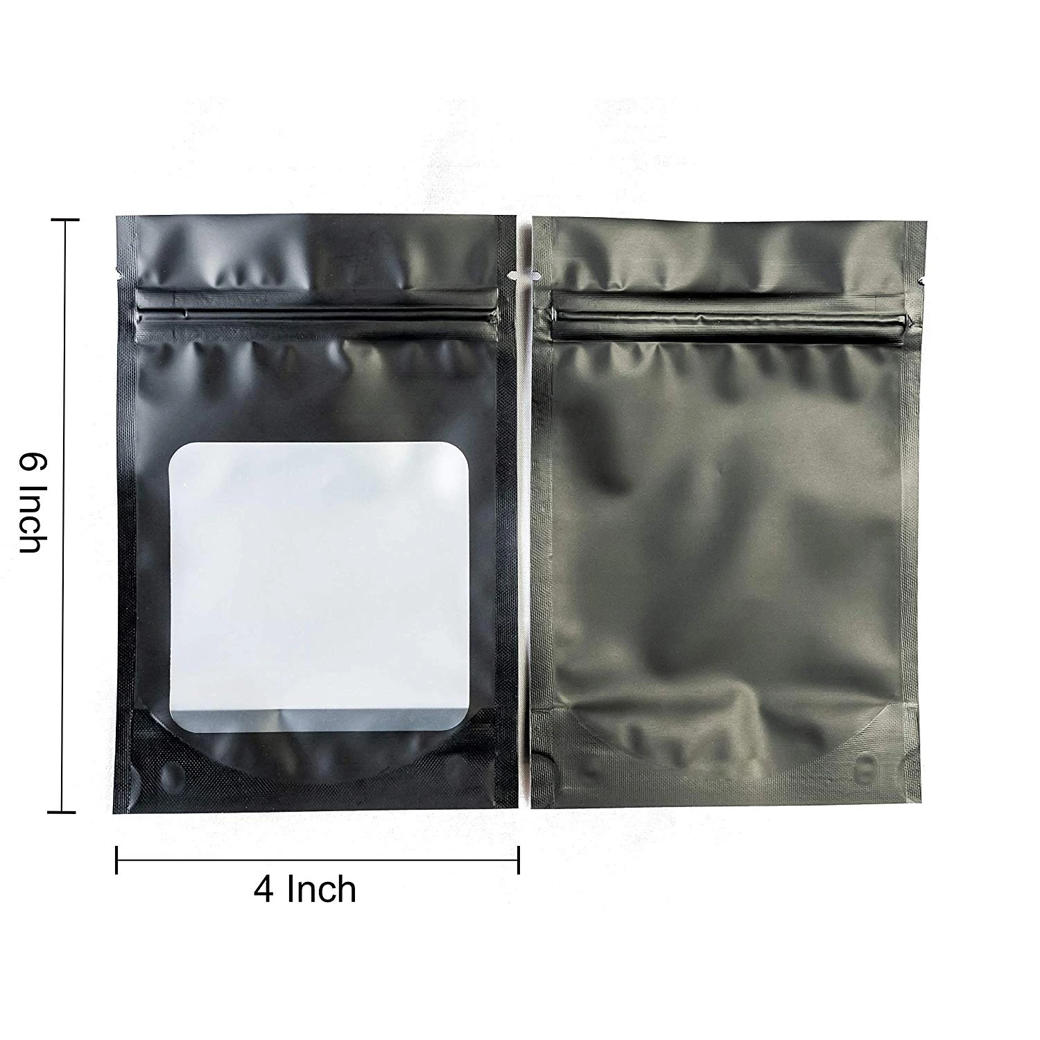 Smell Proof Odorless Matte Mylar Airtight Ziplock Resealable Aluminum