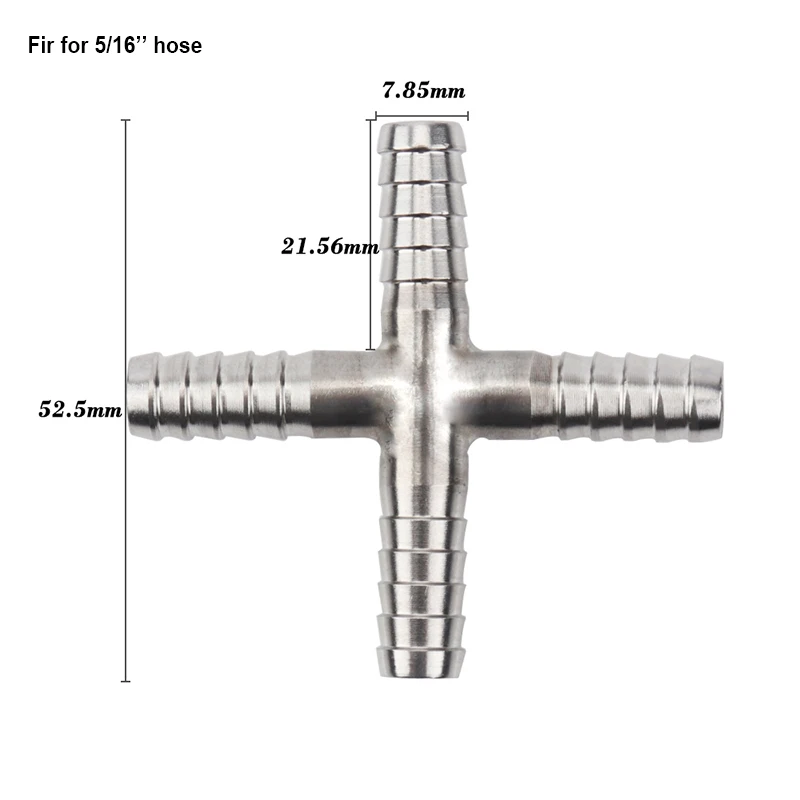 Stainless Steel Barb Tee / Cross / Ushaped 5/16" Hose Barb Fitting