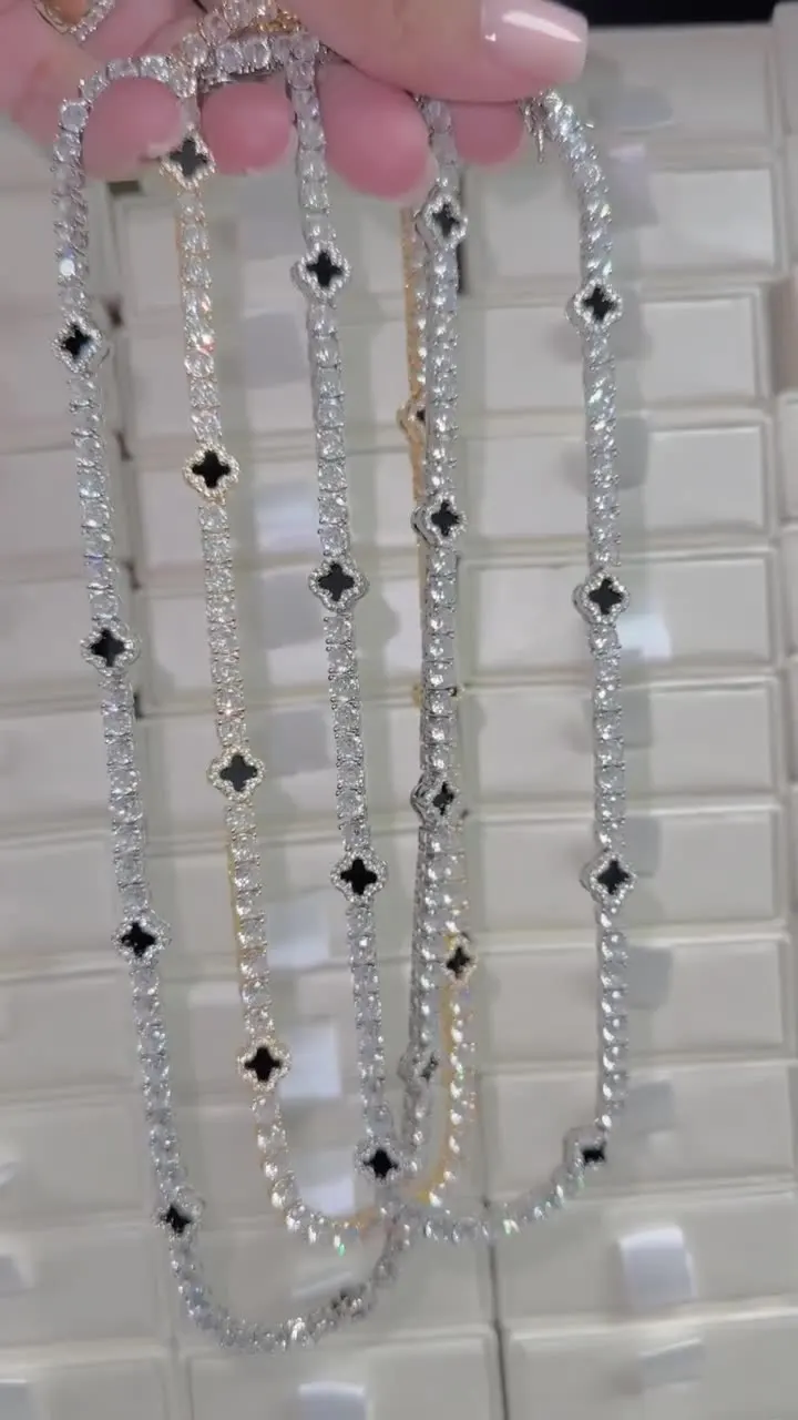 メンズヒップホップ14Kゴールドプレートテニスブレスレット CZダイヤモンド