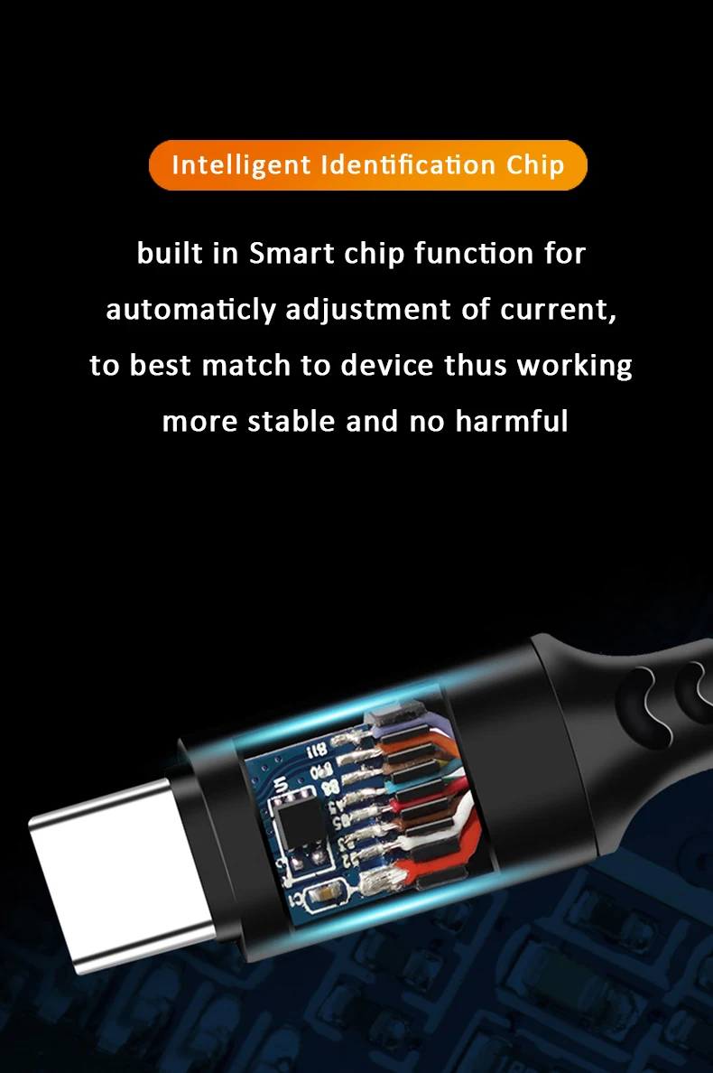 1000mm 3.3ft Nylon Braided and Alloy shell Case USB Type C 3ft 5A Fast Charging Cable built in emark chip - ANKUX.COM