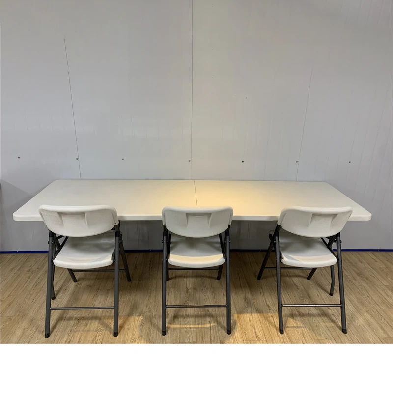 Folding 8ft 244cm Hdpe Plastic Conference Table With Cable Management