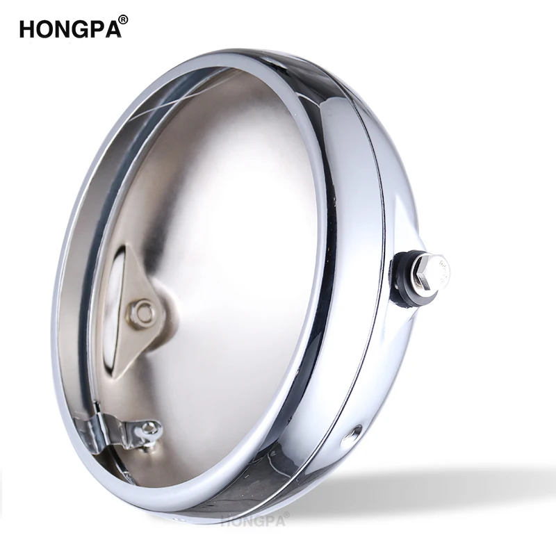 7 Inch Headlight Mounting Cover Black Chrome Motorcycle Headlight