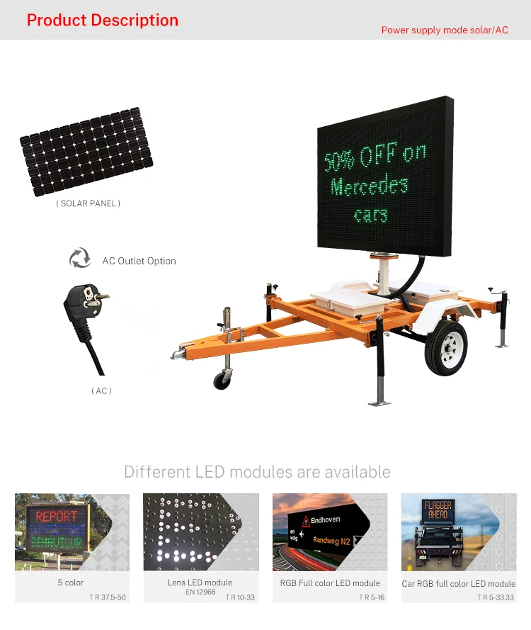 Variable Message Display Portable Vms Board Buy Portable Vms Board,Portable Vms Trailer Sign