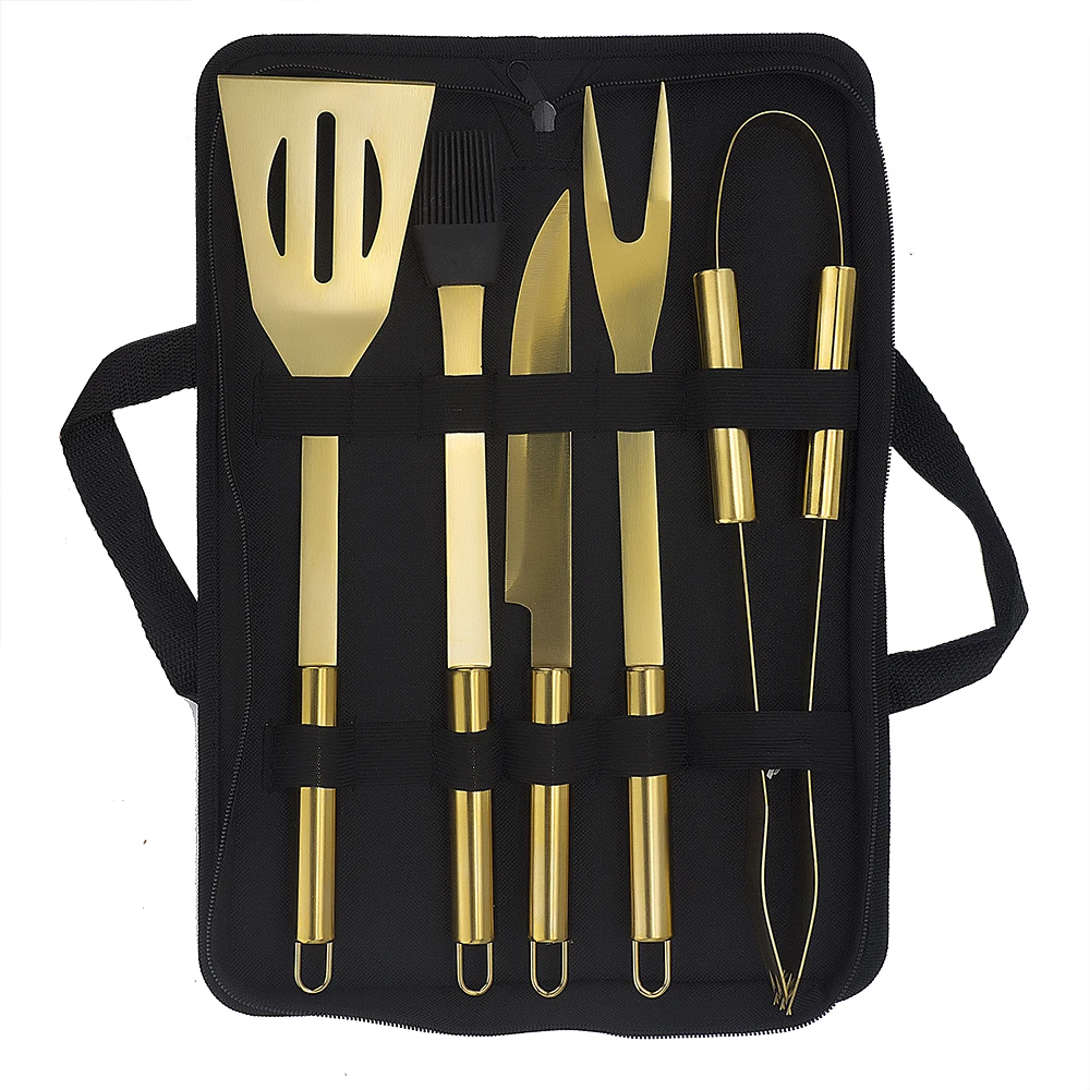 专业4pcs烧烤工具套装带手提袋温度计烧烤工具套装烧烤配件烧烤网烧烤