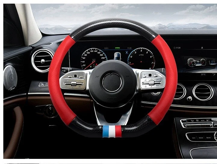 D Shape Carbon Leather Car Steering Wheel Cover For All Car Use Buy