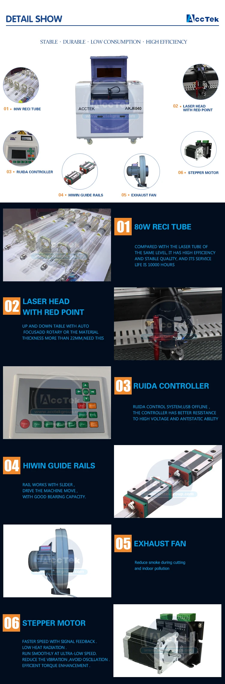 AccTek cnc laser engraver small laser engraving machine price AKJ6040