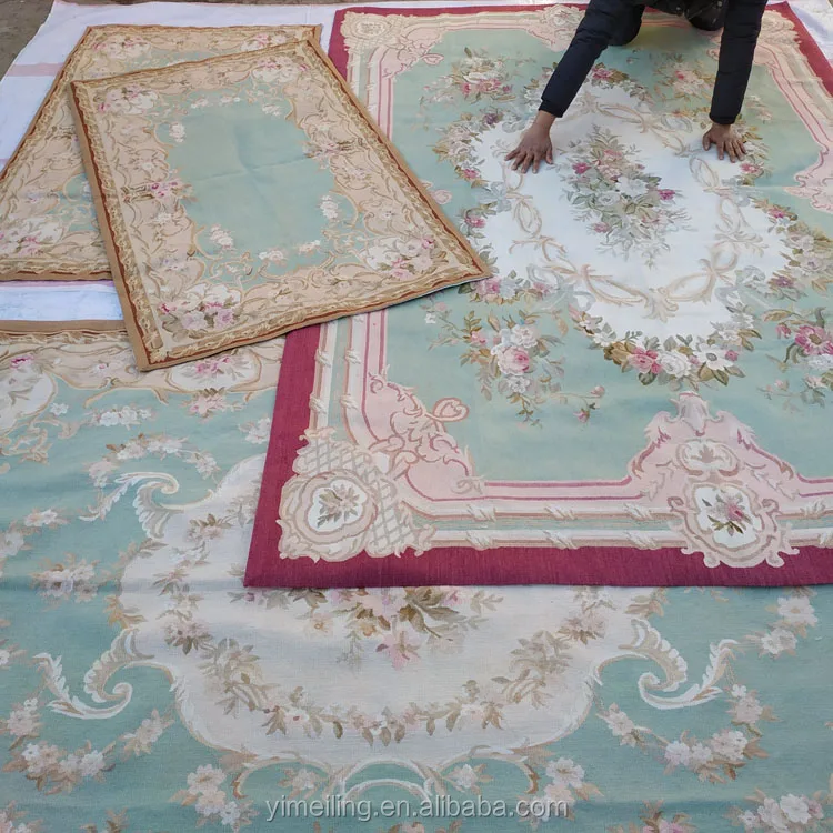 Extra Large Size 12x18 Hand Knotted Handmade French Chinese Wool