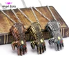 Infinity War Gauntlet Pendant Avengers Inspired Thanos Cosplay Jewelry 6 Colors Infinity Stones Crystals Necklace
