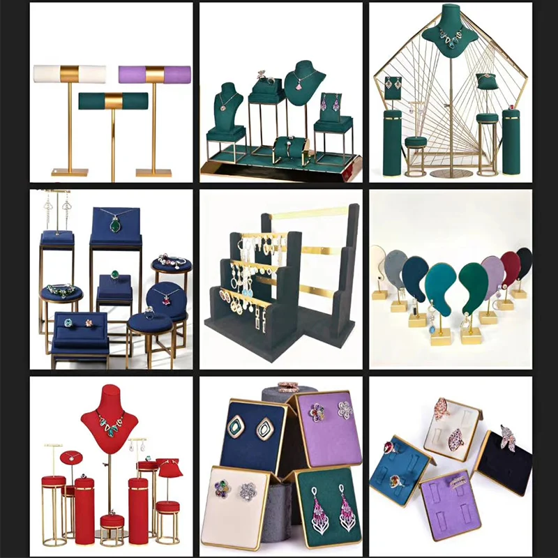 Wholesale Jewelry Display Custom Fabric Jewellery Stand For Counter