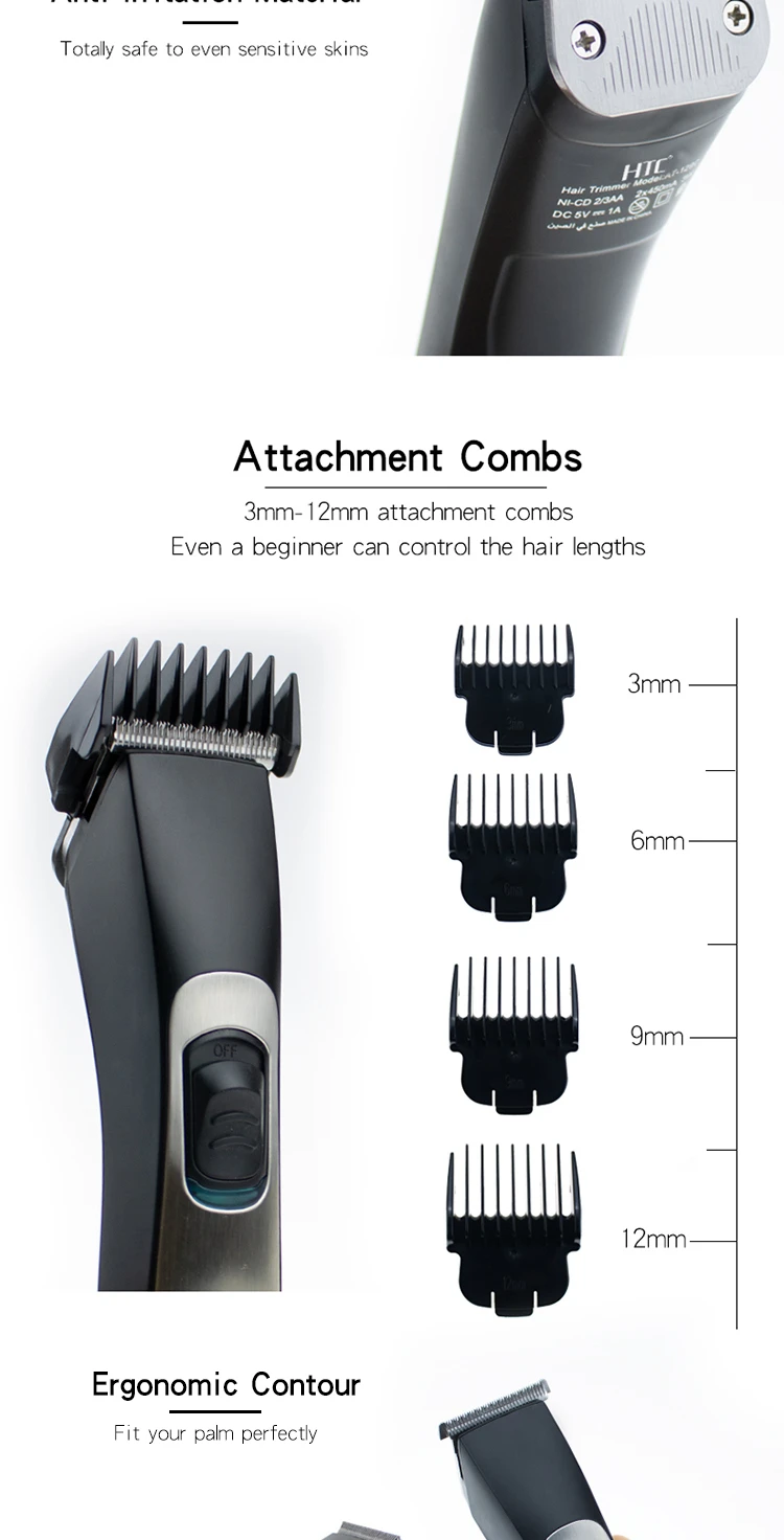 Htc At129c Mens Cordless Rechargeable Trimmer Ornate Hair Cutting