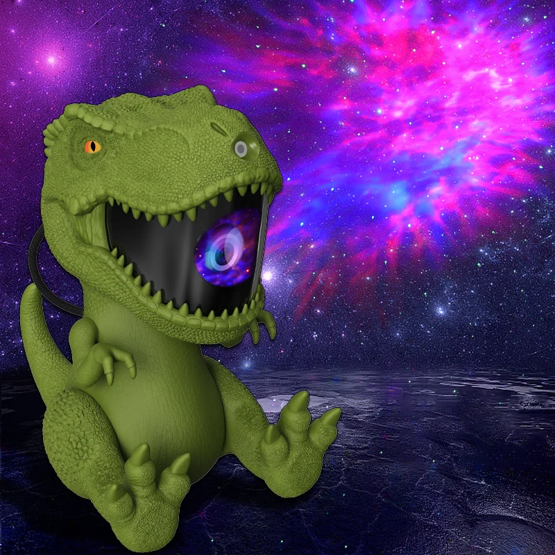 Kids 360° Rotating Star Projector Night Light – Dinosaur Theme With Music, USB Powered, Remote Control Option