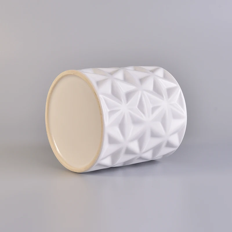Matte White Ceramic Candle Jars For Candle Making