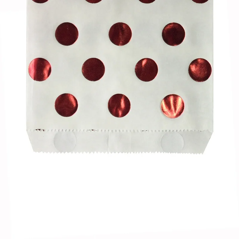 5x 7英寸小起订量食品级小红箔点纸婚礼礼品袋