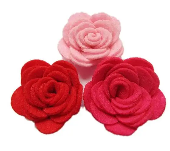 Felt Rose Flowers Applique for DIY Headband Hair Accessory Craft