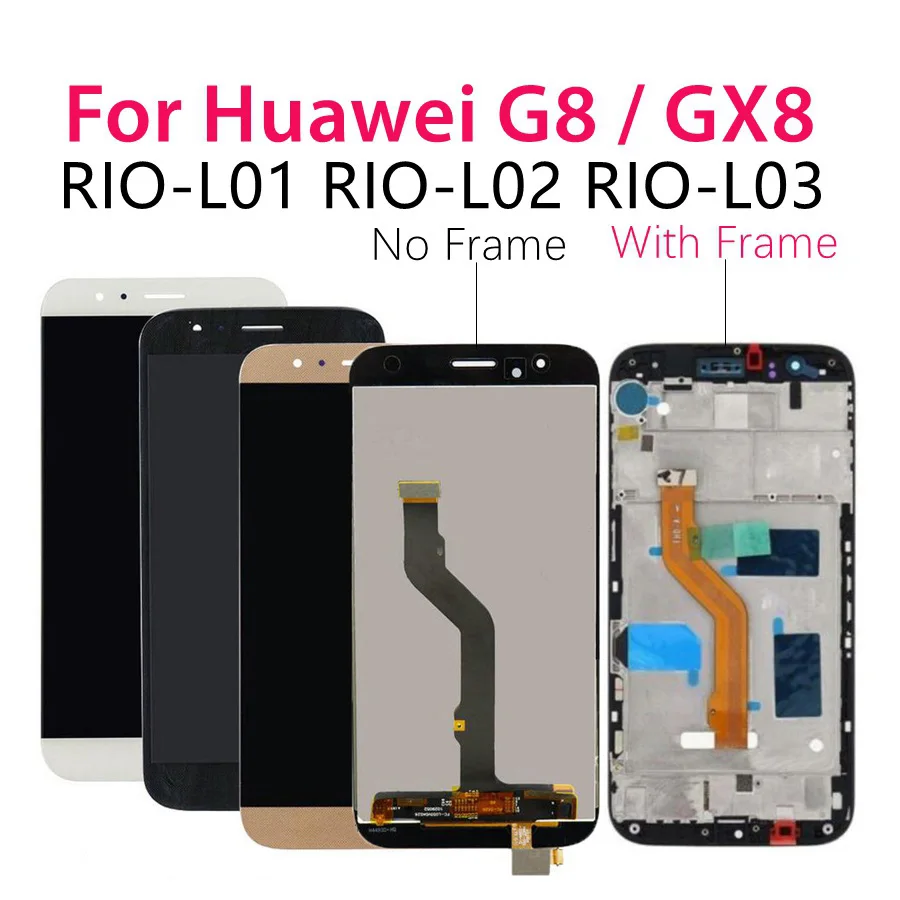 DISPLAY LCD+TOUCH SCREEN PER HUAWEI ASCEND GX8 G8 RIO-L01 L02 L03 SCHERMO VETRO! 