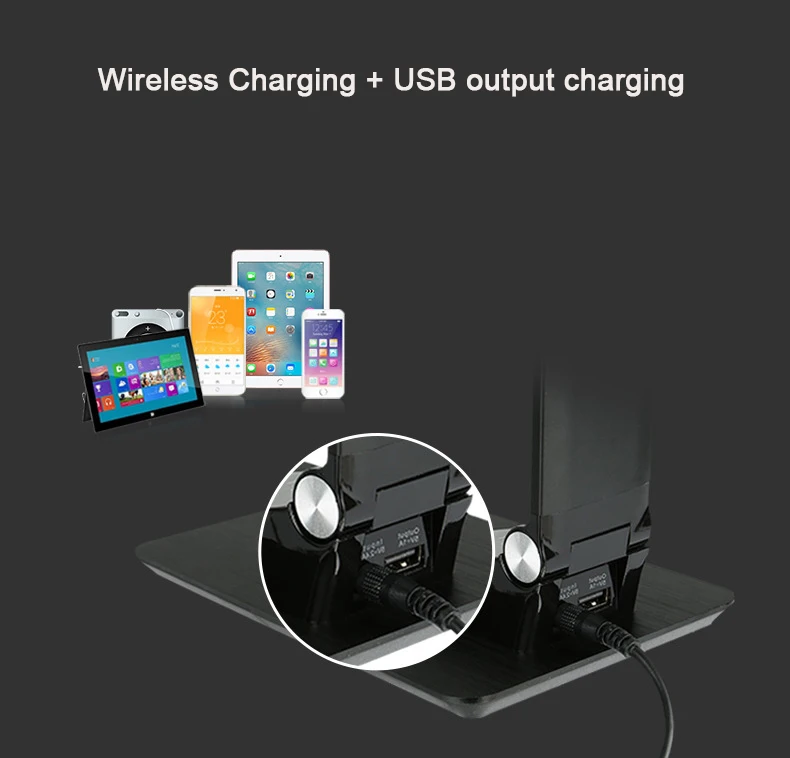 led lamp with wireless charging