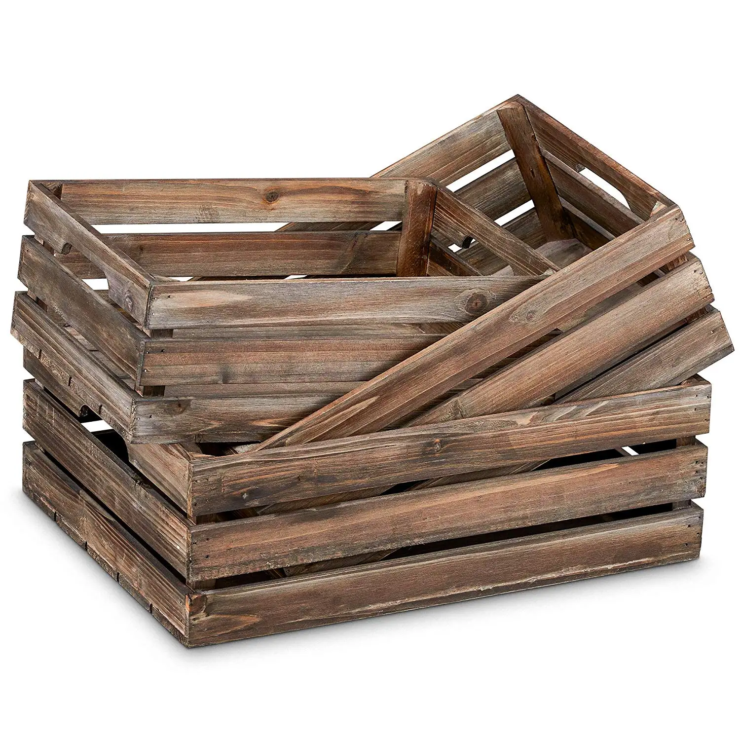 仿旧装饰存储礼品木板箱手工嵌套仿旧灰色木材存储口音水果箱木材