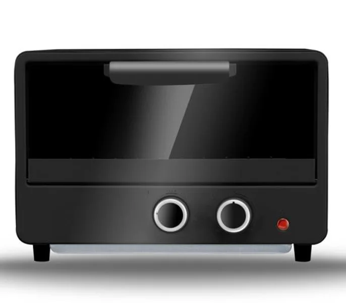 
2 Slice 12L Portable Electrical Mini Toaster Oven Bread Baking Element Metal Toaster Oven with Tempered Glass 