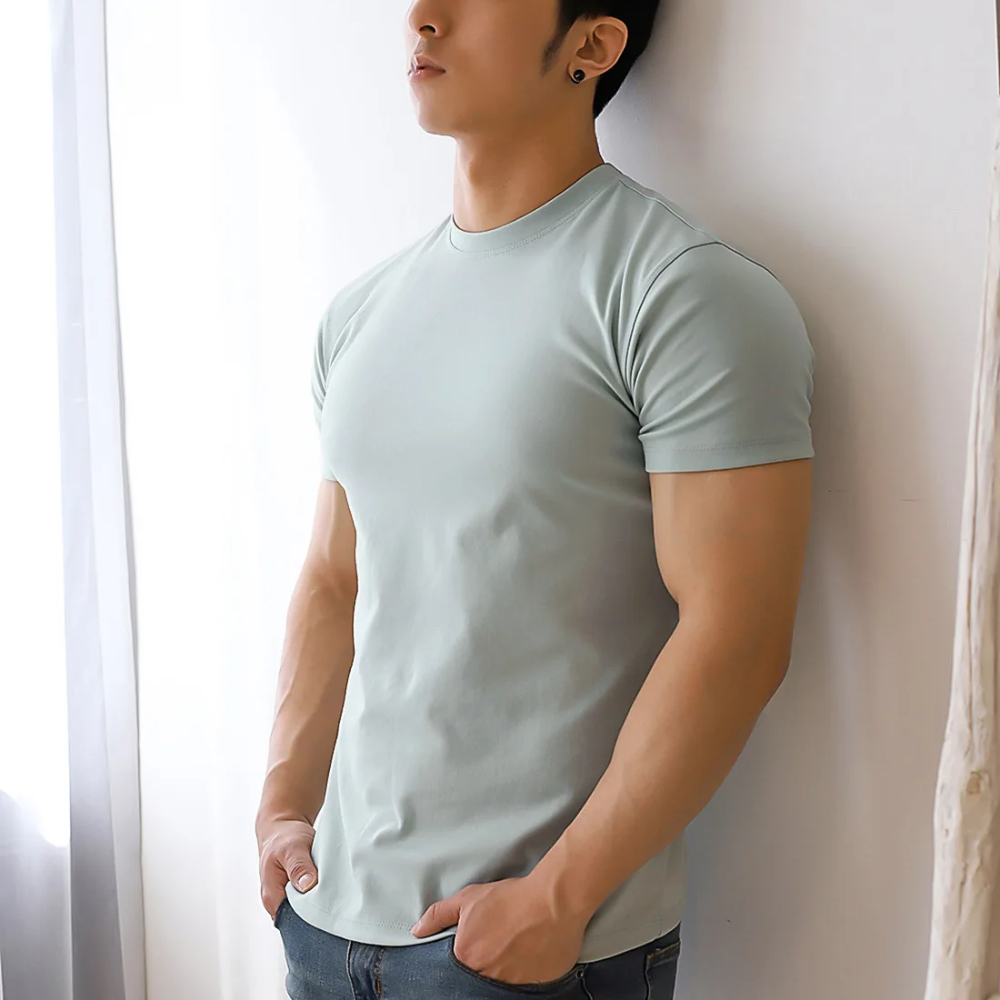 Wholesale Custom Logo Fit Gym Wear Men's t Shirts Elastic Quick-dry Sports  Elastic t Shirts