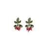 de98012 New Style Alloy drop oil Gold Tone Colorful Fruit Cartoon Leave Apples Shape Pendant Earrings