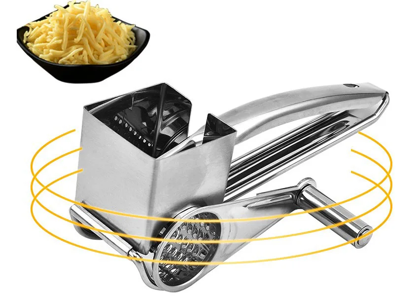 Stainless Steel Cheese Grater Rotary With 4 Drum Blades - Buy Cheese ...