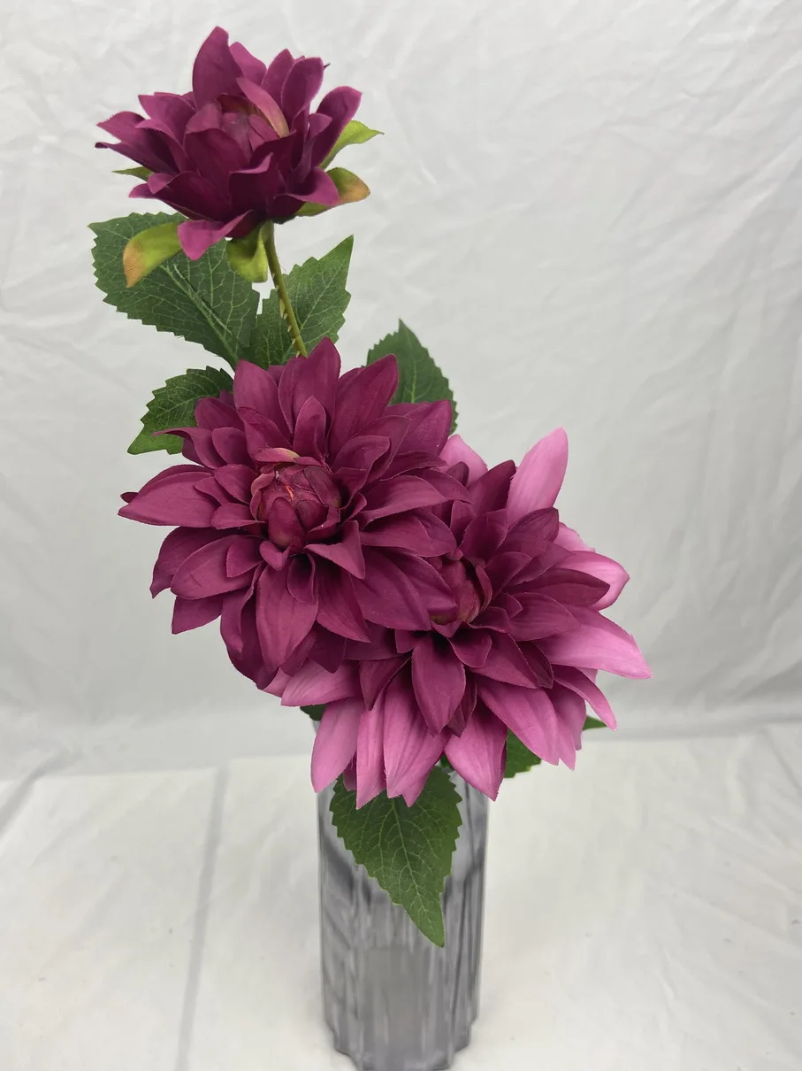 home wedding decoration artificial dahlia flower purple single