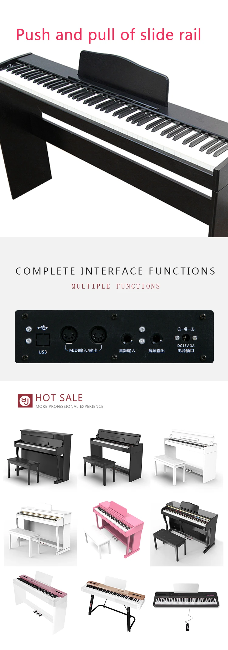 Professional Touch Standard Keyboard Digital Piano 88 Key Keyboard Usb