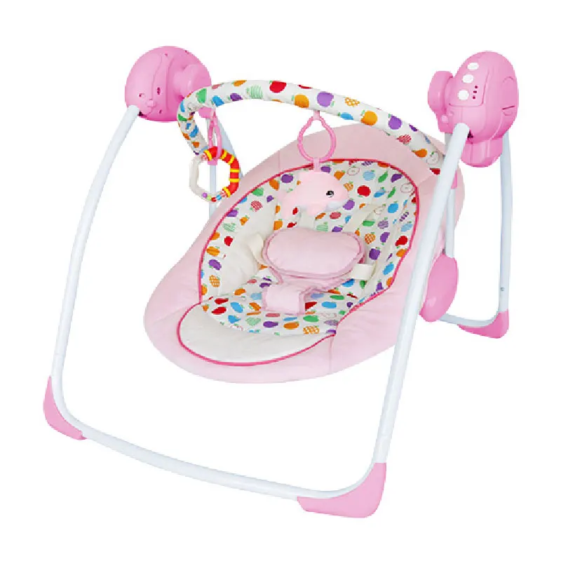 pink portable baby swing