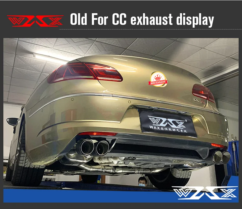 Stainless Steel Exhaust Pipes Catback Exhaust System For VW CC PASSAT 2009-2016  Valvetronic Exhaust Muffler Cat-back