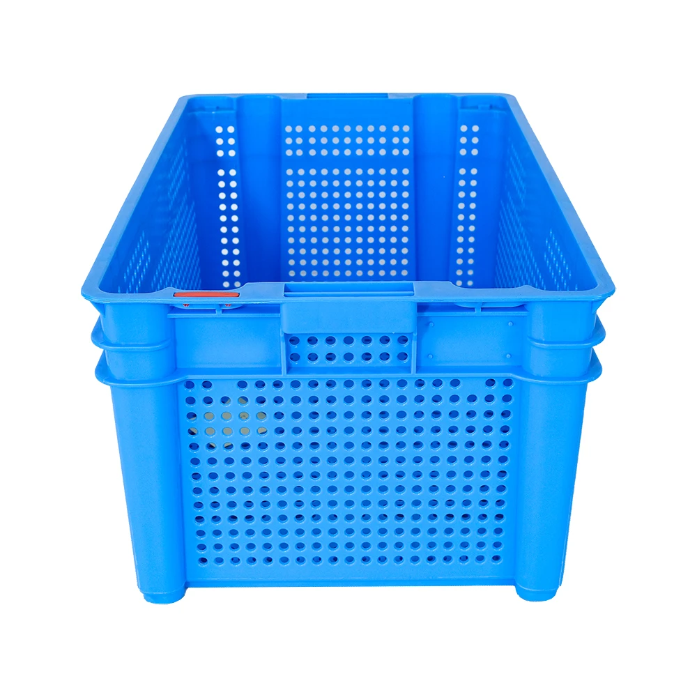 Mesh Fruit Vegetable Crate Plastic Moving Basket Stack Nest Vented ...