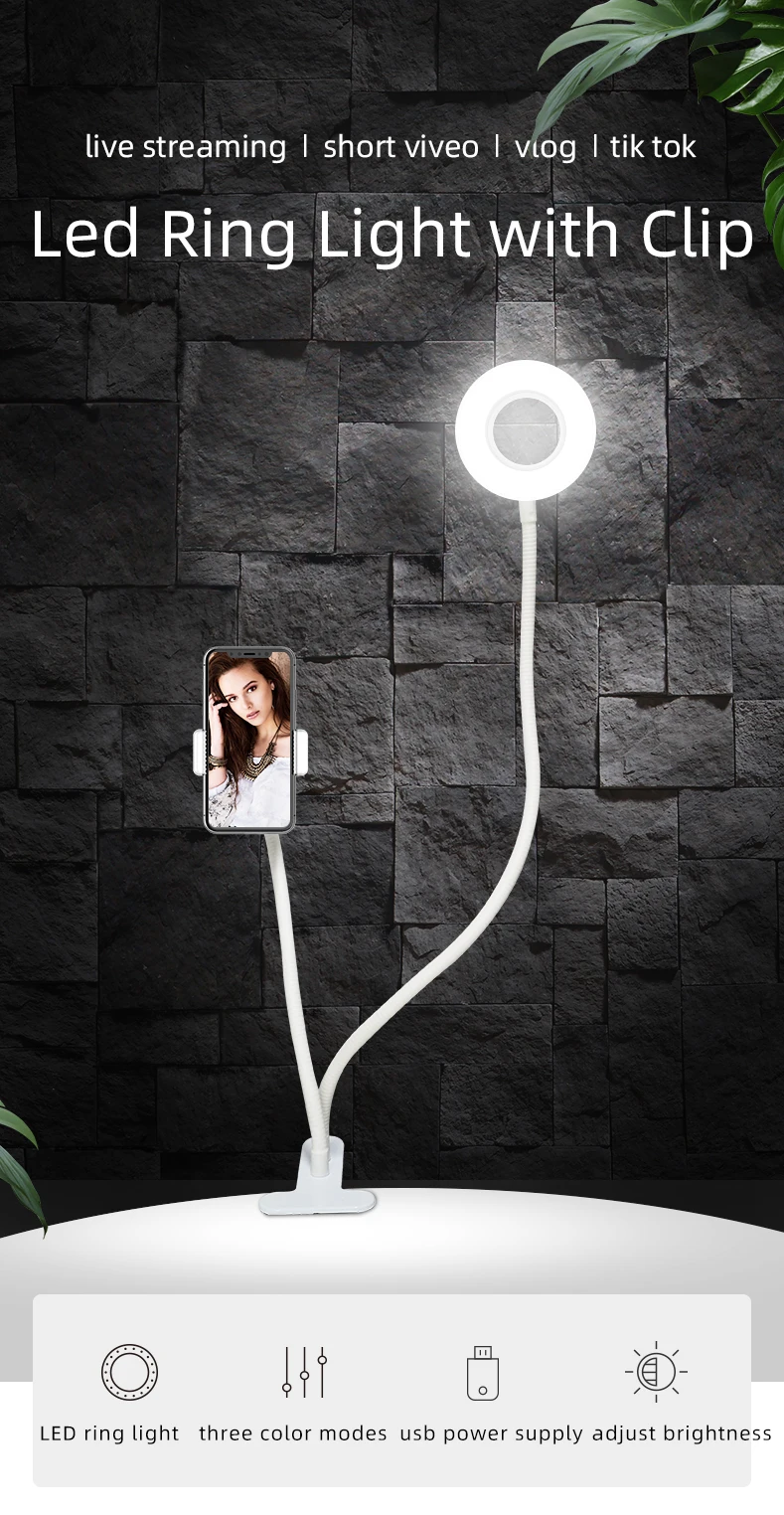 Best Seller 12w Clip Ring Light Buy Selfie Ring Light With Clip Lazy