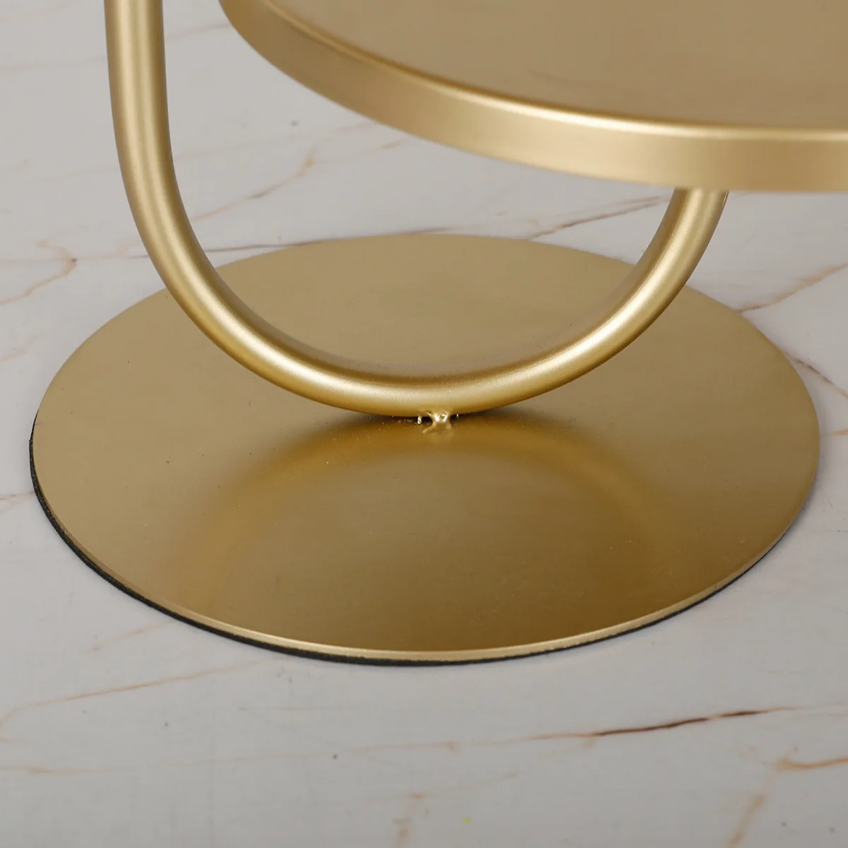 Mu Nordic Luxury Gold Metal 2 Layer Decorative Cake Rack Round Dessert ...