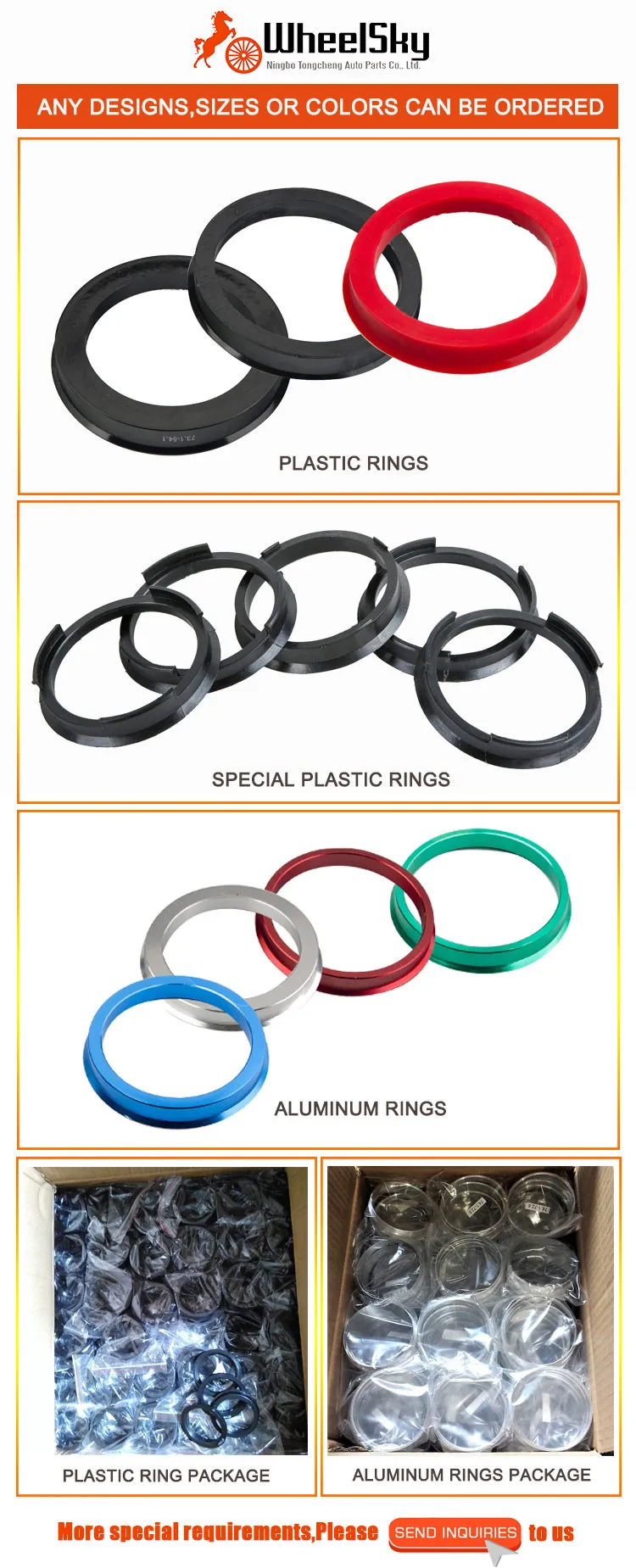 Wheelsky colors tire change aluminium or plastic car wheel hub centric