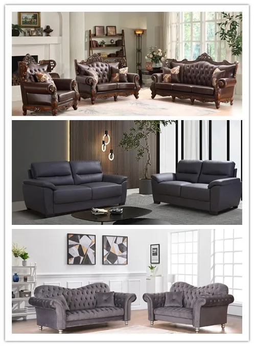 Living room furniture recliner sofas  brown air leather with console