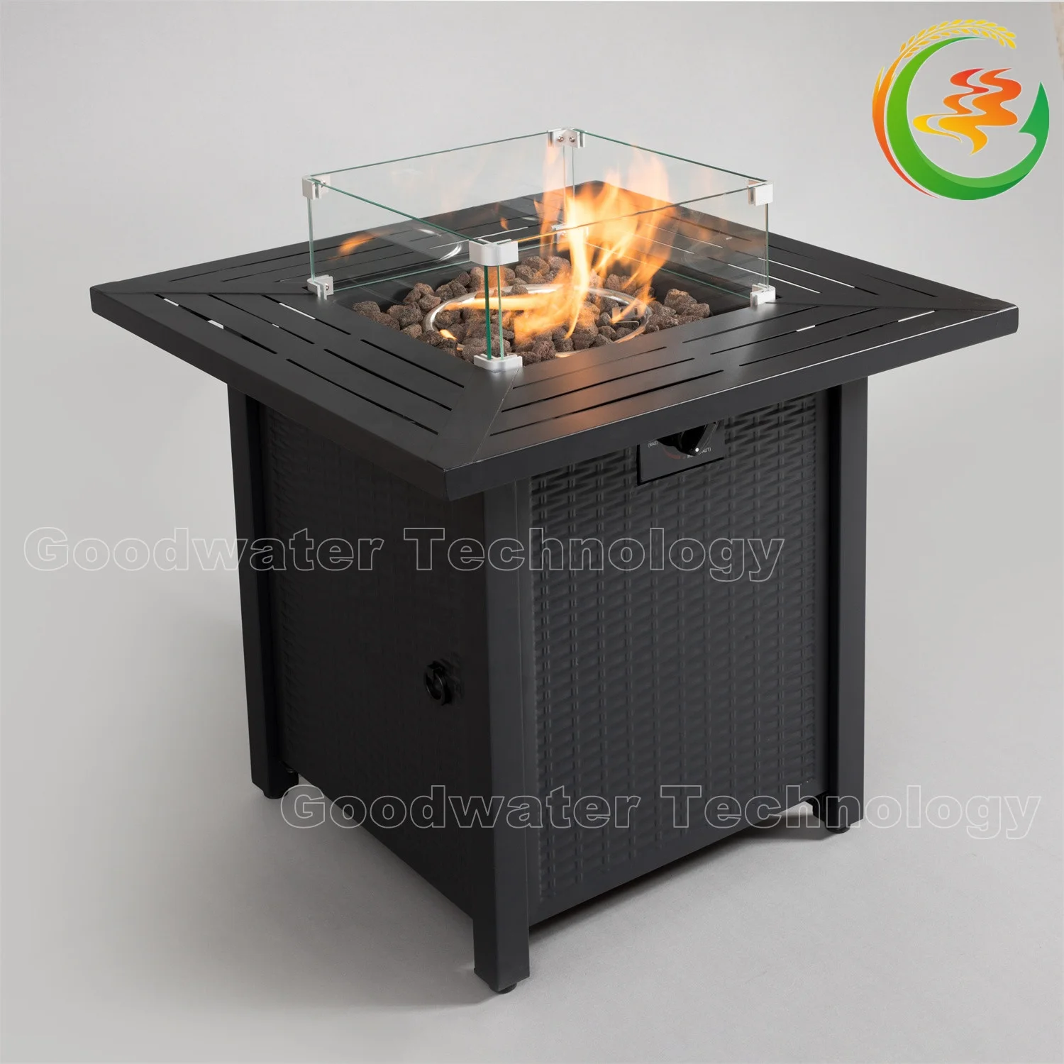 28 Inches Square Outdoor Fireplace Patio Woven Rattan Garden Backyard
