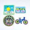 cute Colorful summer adventure bicycle pedal powder series twill cloth embroidery patch applique