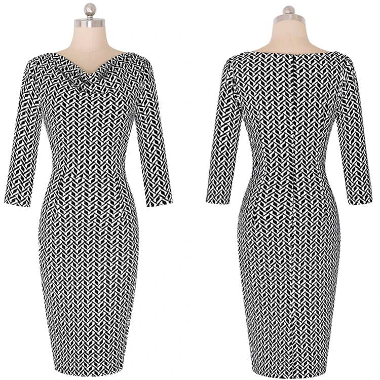 Women Formal Dresses Office Lady Elegant 2019 Latest Office Work