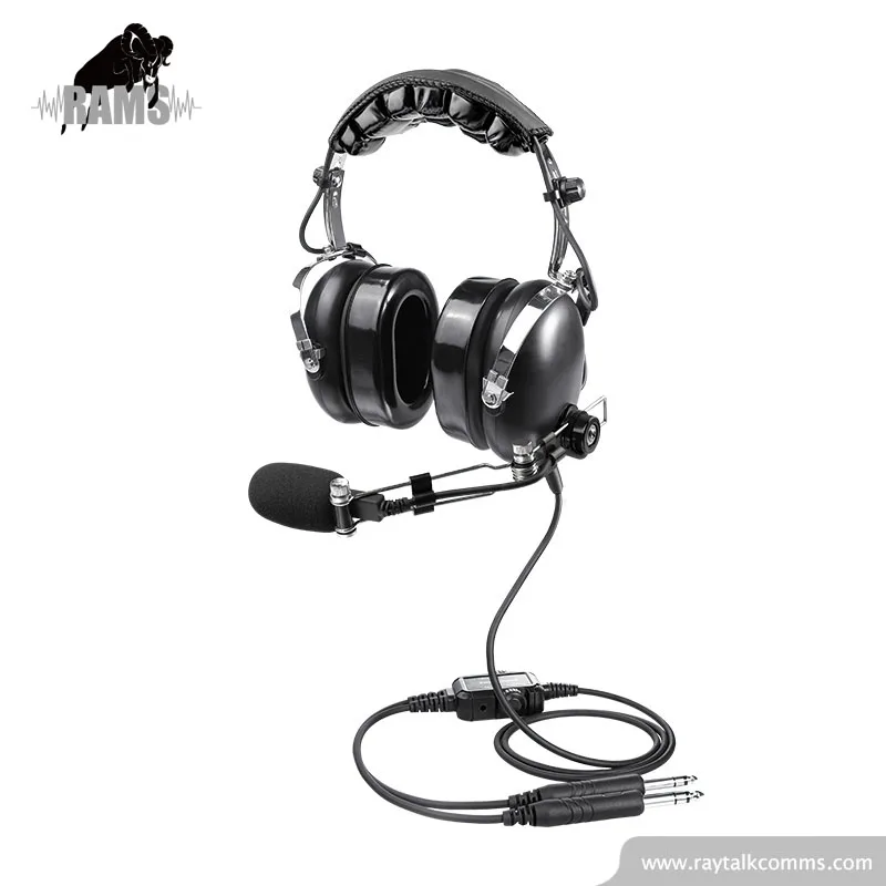 Aviation Noise Cancelling Pilot Earphone Helicopter Plug And Metal Rod